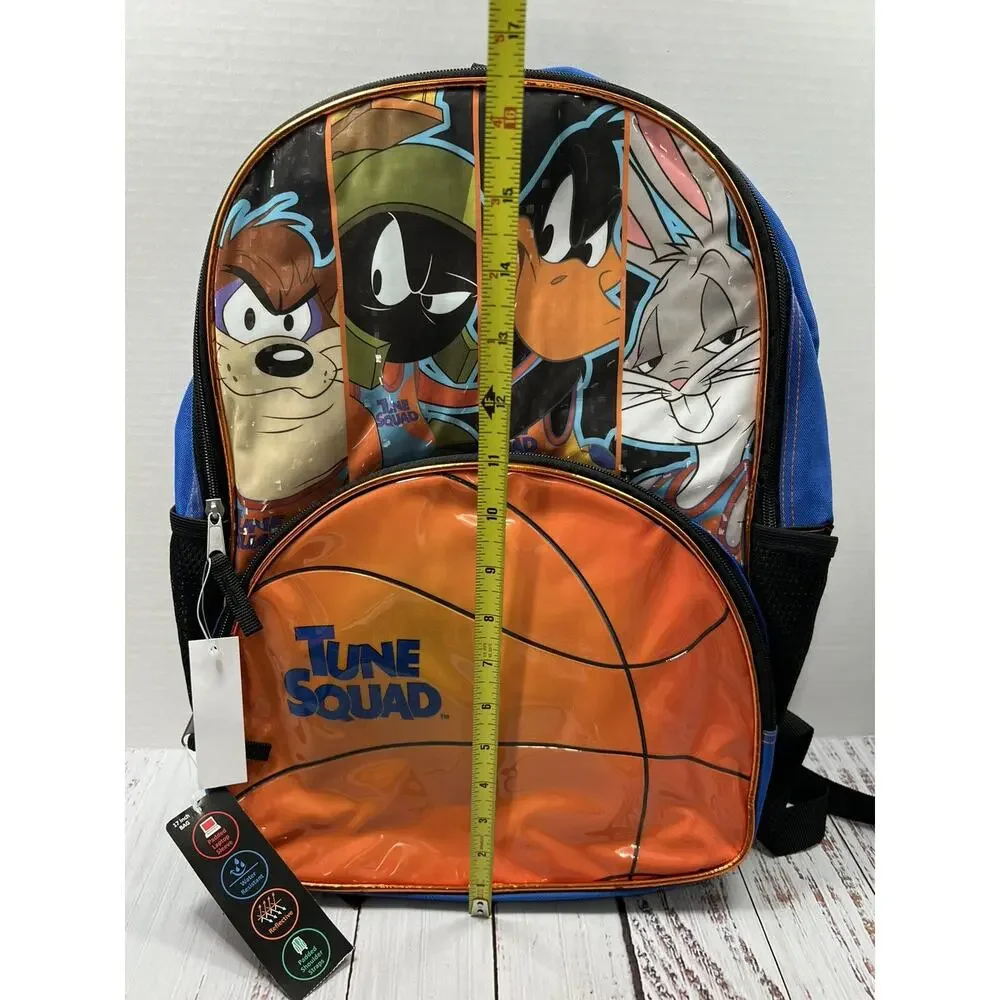 Space Jam Looney Tunes Backpack Tune‎ Squad 2021 Book Bag Laptop Reflective 17”